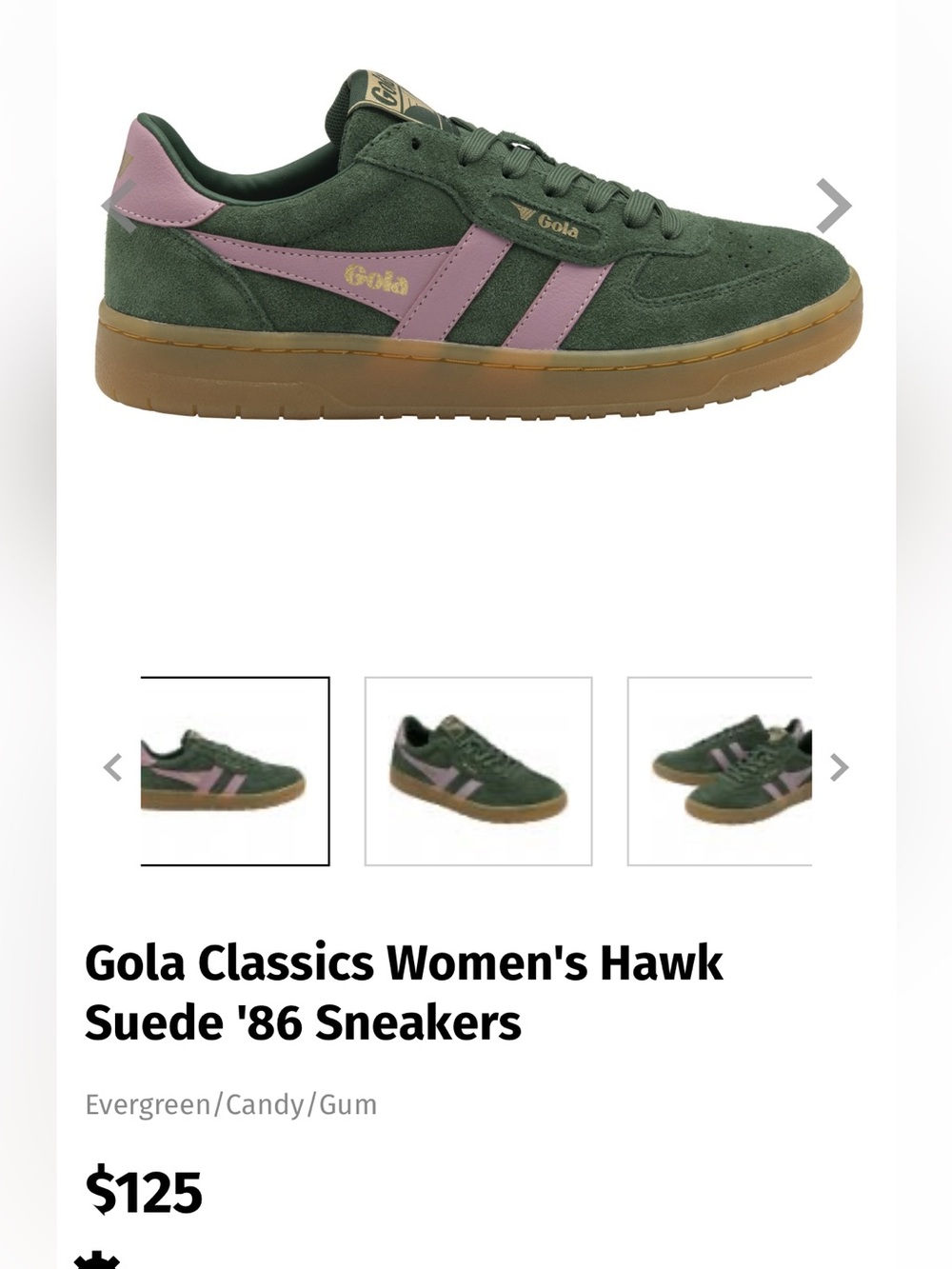 Gola Women's Hawk Suede ‘86 Sneakers - Size 8